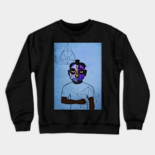 Joe NFT - Urban Elegance: Male Character with Street Mask and Blue Eyes Crewneck Sweatshirt